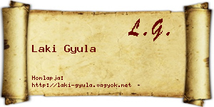 Laki Gyula névjegykártya